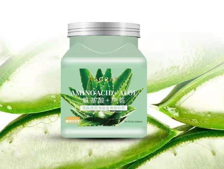 Aloe Vera Skin Beautifying Moisturizing Rejuvenating Sea Salt Body Scrub