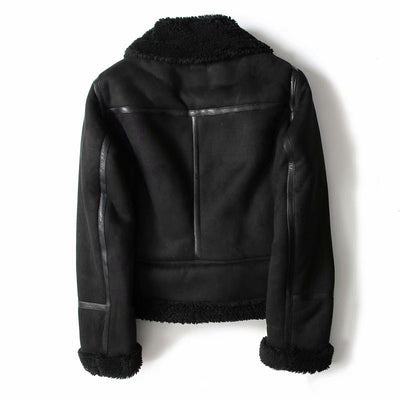 Lamb Wool Warm Coat Motorcycle Clothing Women